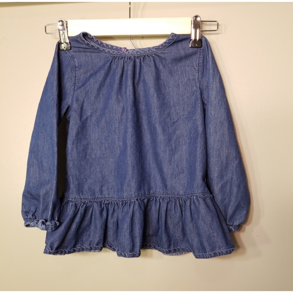 Cat & Jack Girls' Denim Ruffle Top